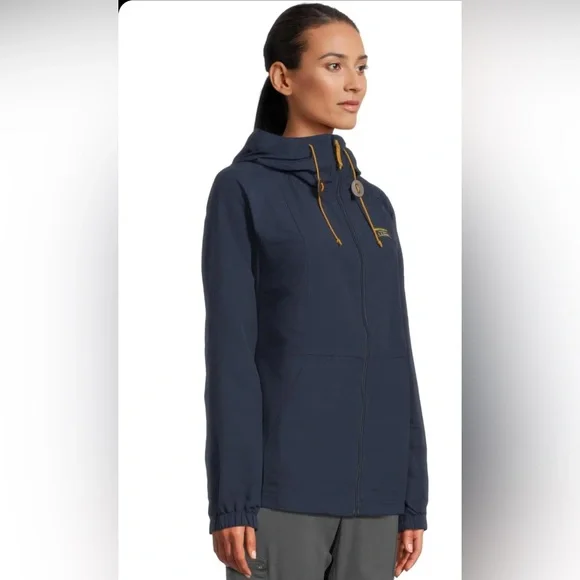 L.L. Bean Women’s Mountain Classic Full Zip Dark Blue Windbreaker L EUC Outdoors - Picture 3 of 10